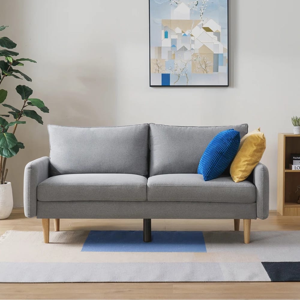 Zinus Upholstered Mid-Century Modern Sofa, Gray