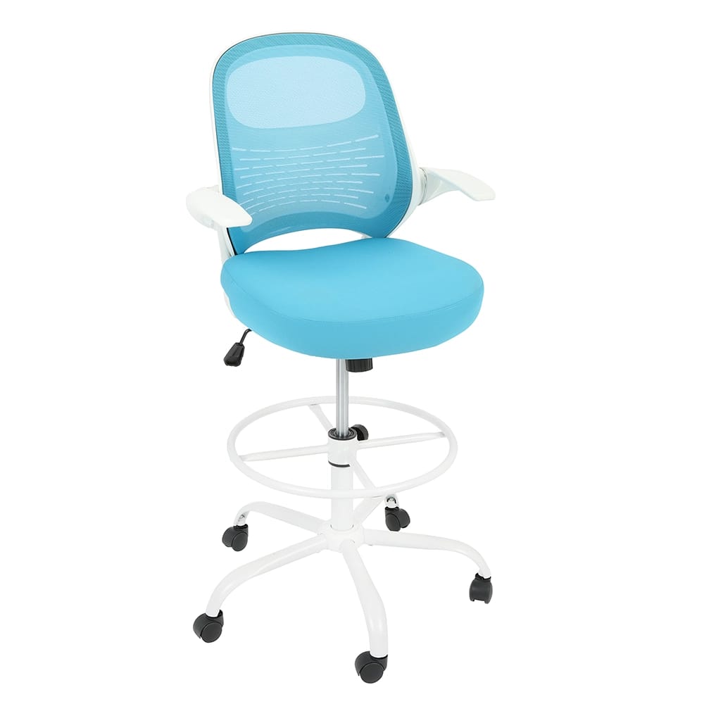 HYLONE Tall Drafting Chair, Light Blue