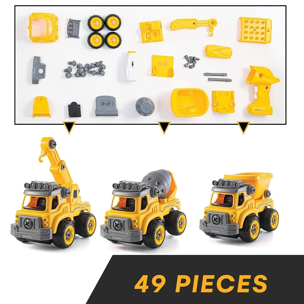 Top Race 3 in 1 RC DIY Construction Truck Set
