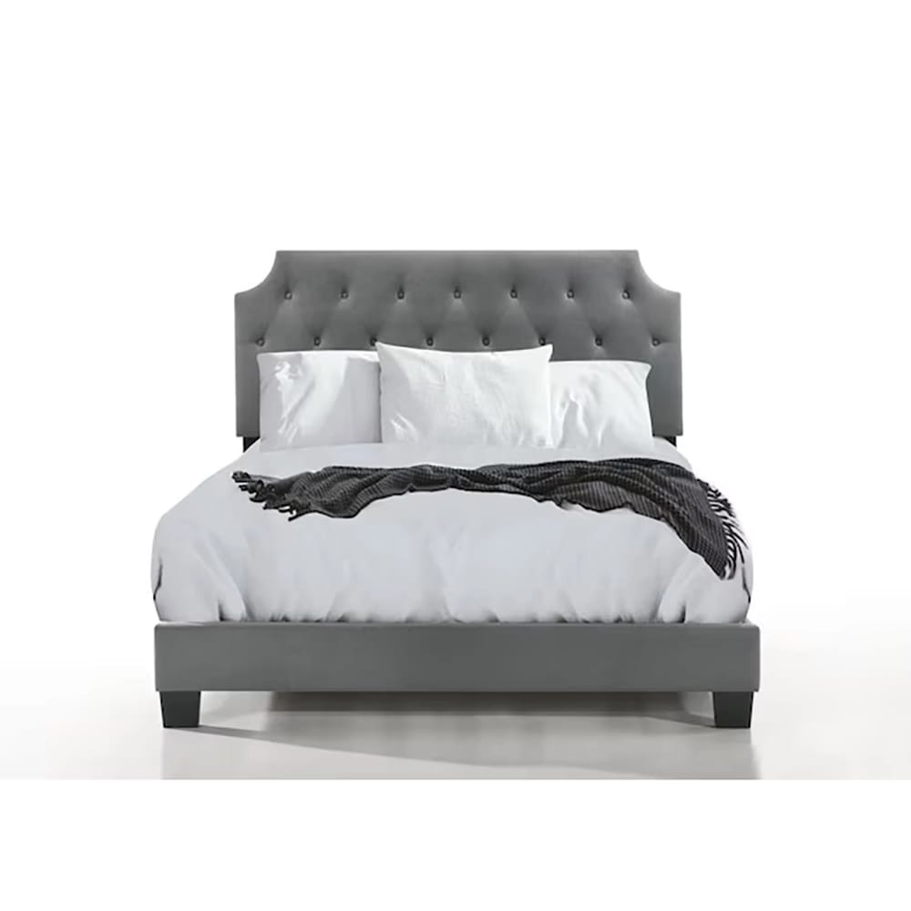 Belle Isle Furniture Regal Tufted Bed, Full, Gray