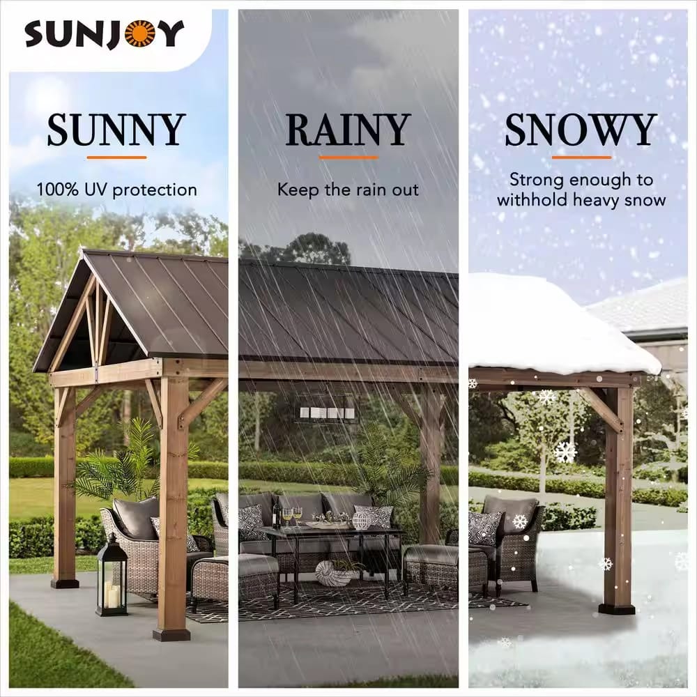 Liberty 13' x 15' Cedar Wood Hard Top Gazebo