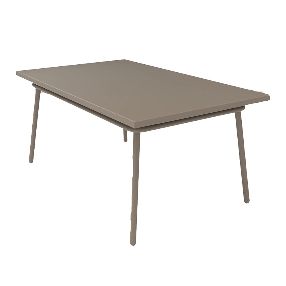 Maiori Rectangular Outdoor Dining Table with Umbrella Hole, Light Taupe