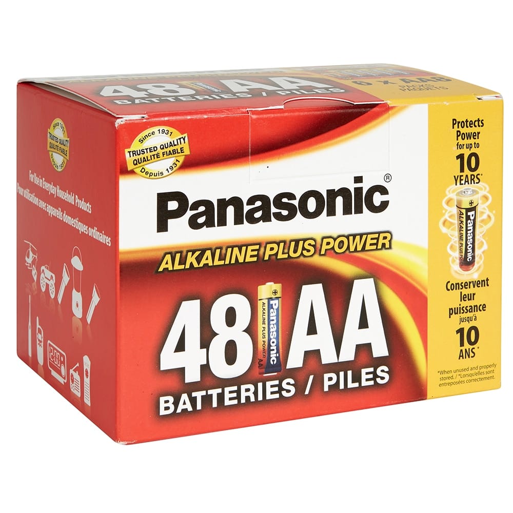 Panasonic Alkaline Plus Power AA Batteries, 48 Count