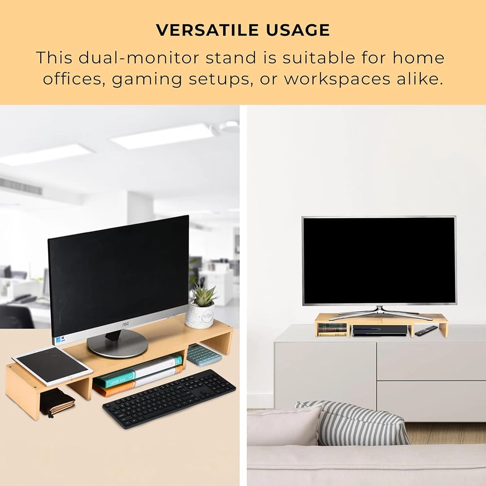 Prosumer's Choice Dual Monitor Riser, Light Wood, Set of 3