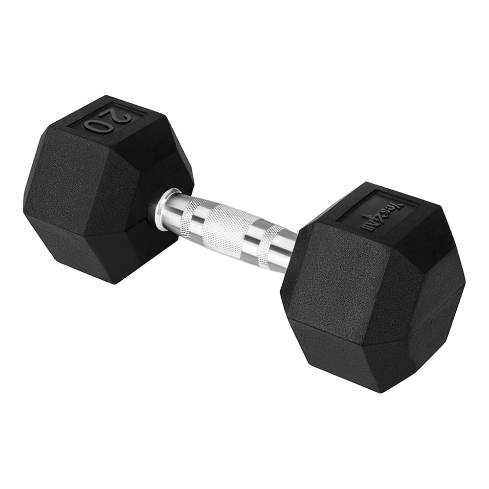 Yes4All Hex Dumbbell Hand Weight, Chrome Grip, 20 lb