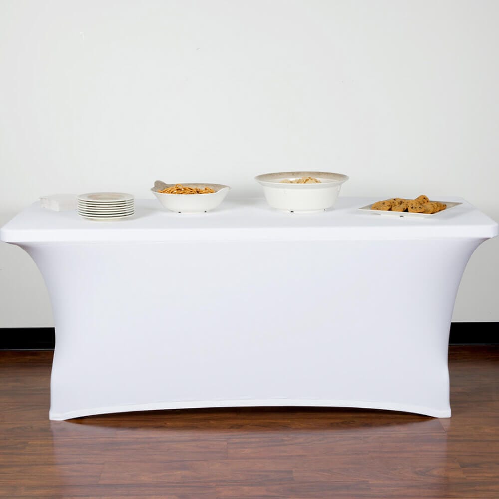 Carlisle Snap Drape Budget Stretch Table Cover, 6' x 30" x 30", White