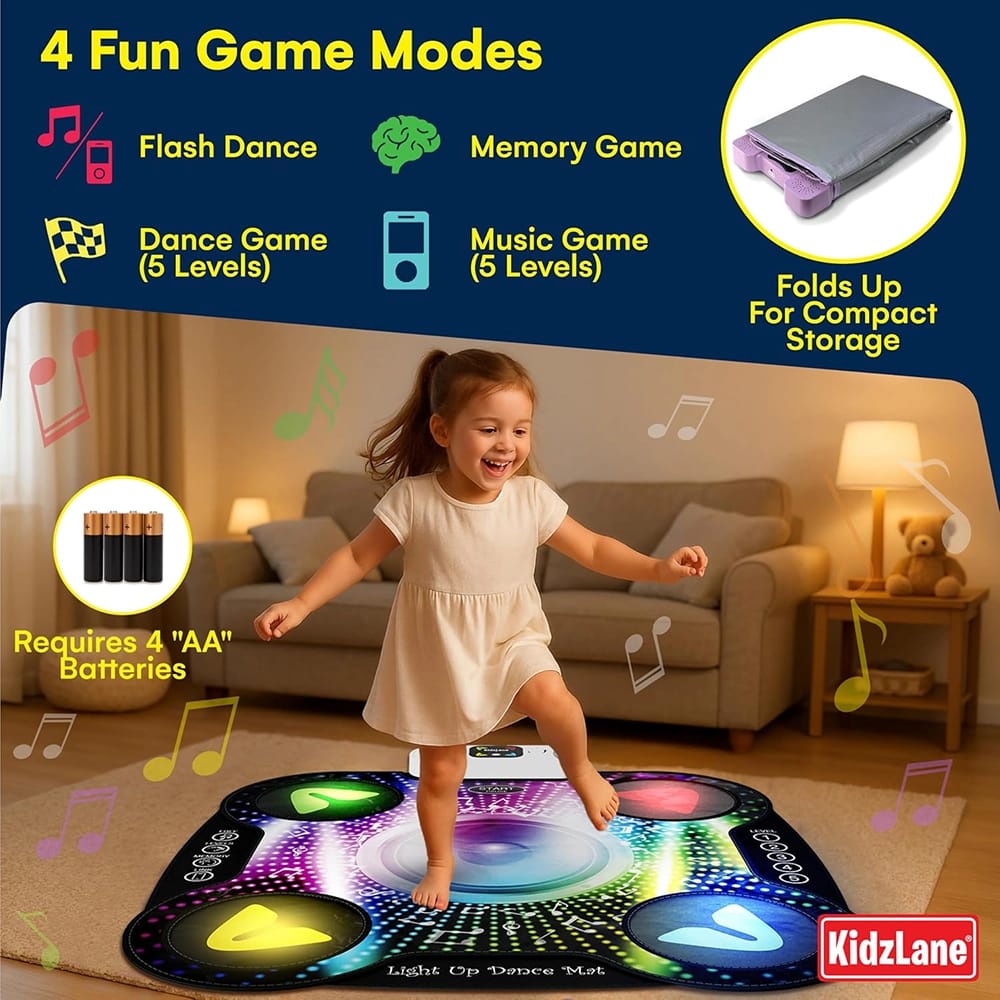 Kidzlane Light Up DJ Dance Mat, Multi-Color