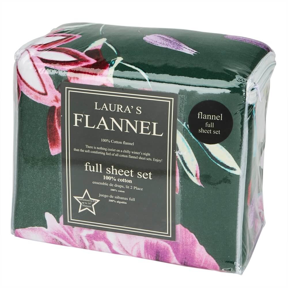 Laura's Flannel Cotton Full Sheet Set