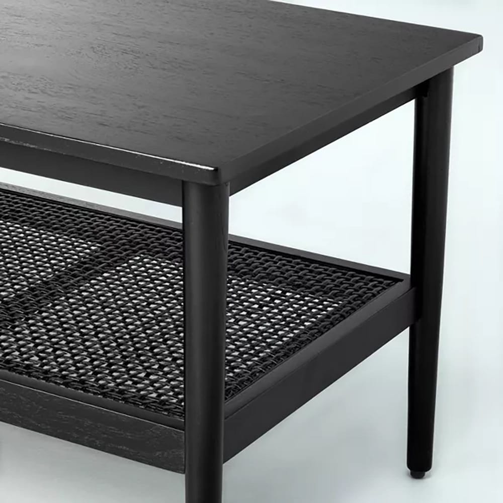 Hearth & Hand with Magnolia Wood & Cane Coffee Table, Black