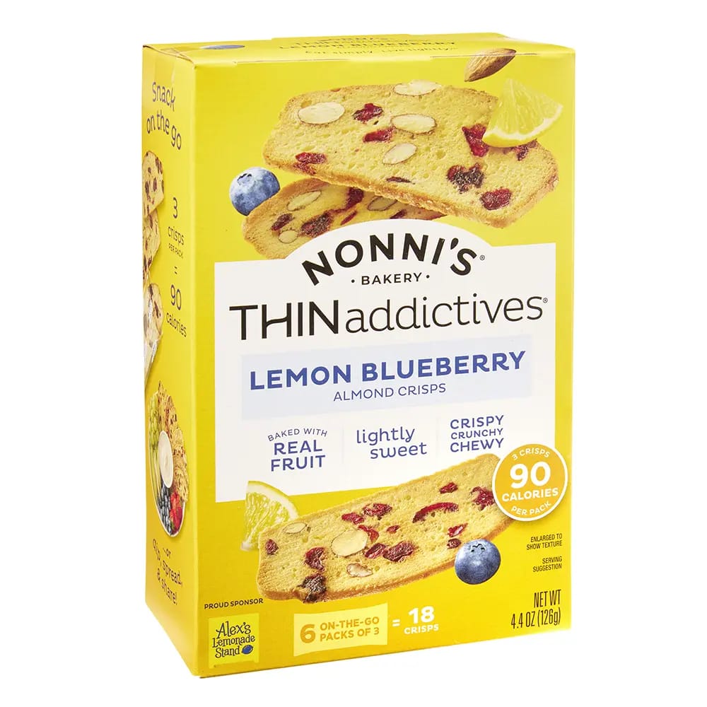 Nonni's THINaddictives Lemon Blueberry Almond Crisps, 4.4 oz