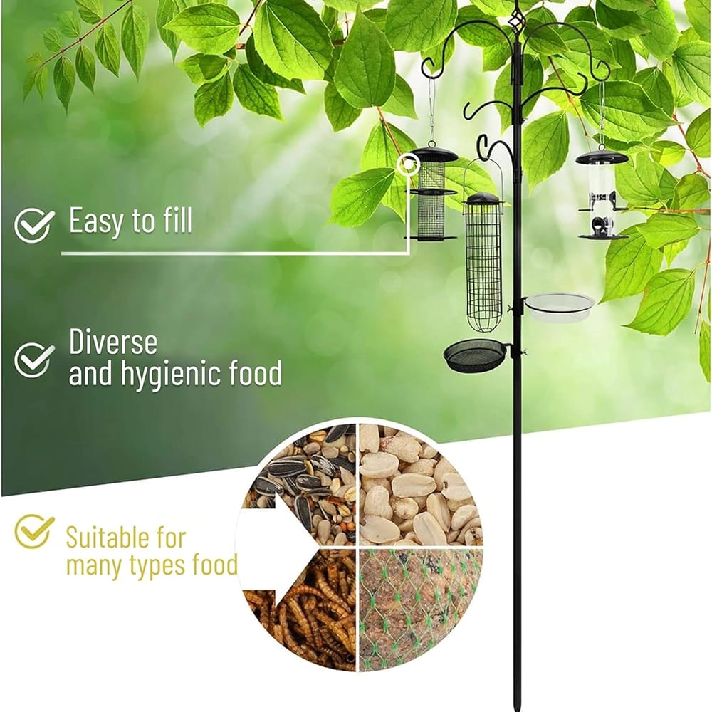 Wildtier Herz Metal Bird Feeding Station, Black