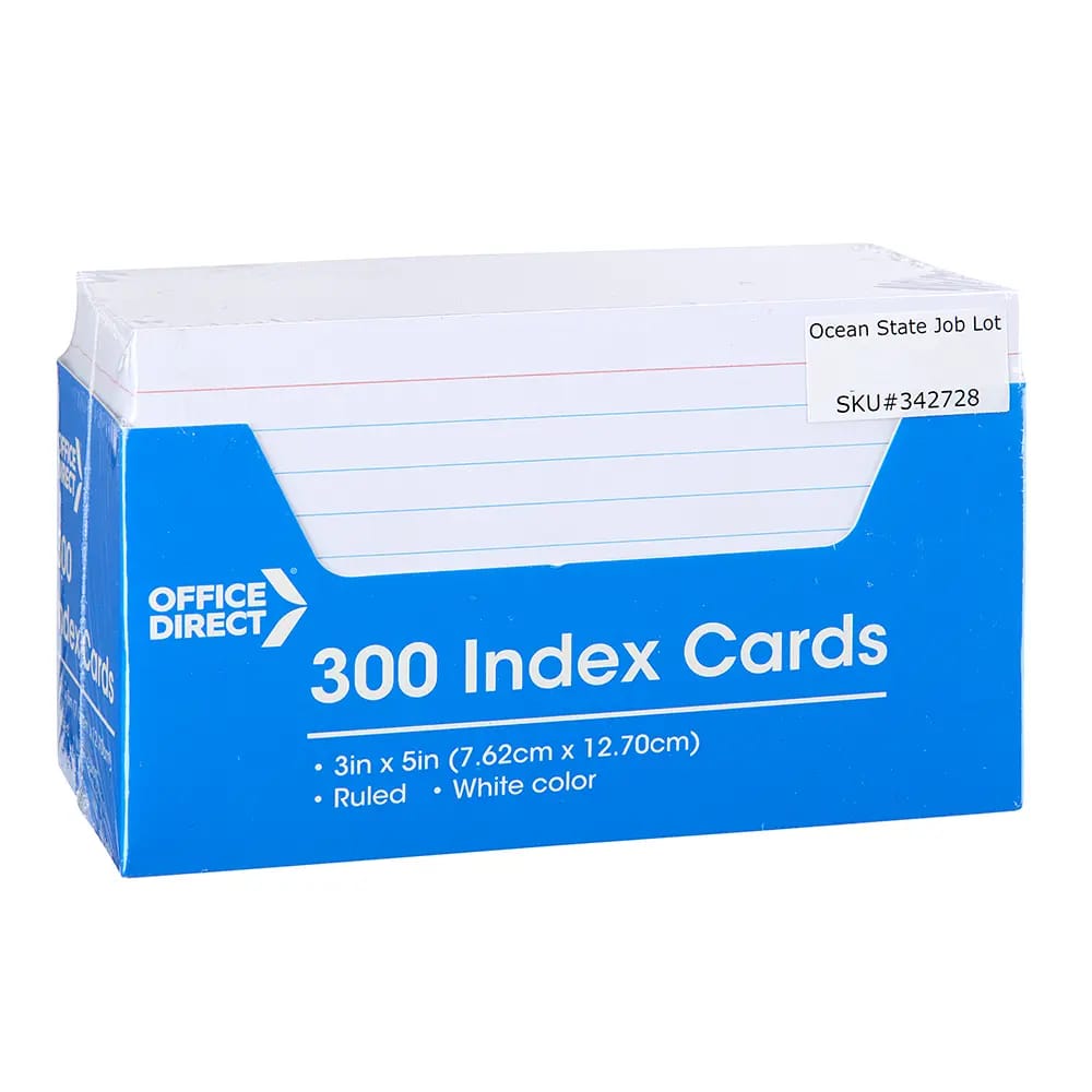 Office Direct Index Cards, 300 ct, 3" x 5"