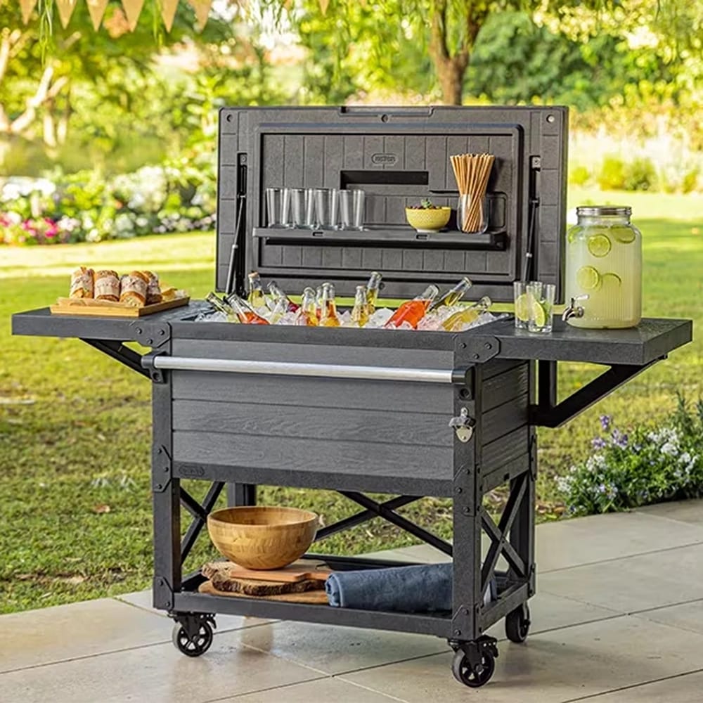 Keter Patio 22.5-Gallon Cooler & Beverage Cart, Graphite