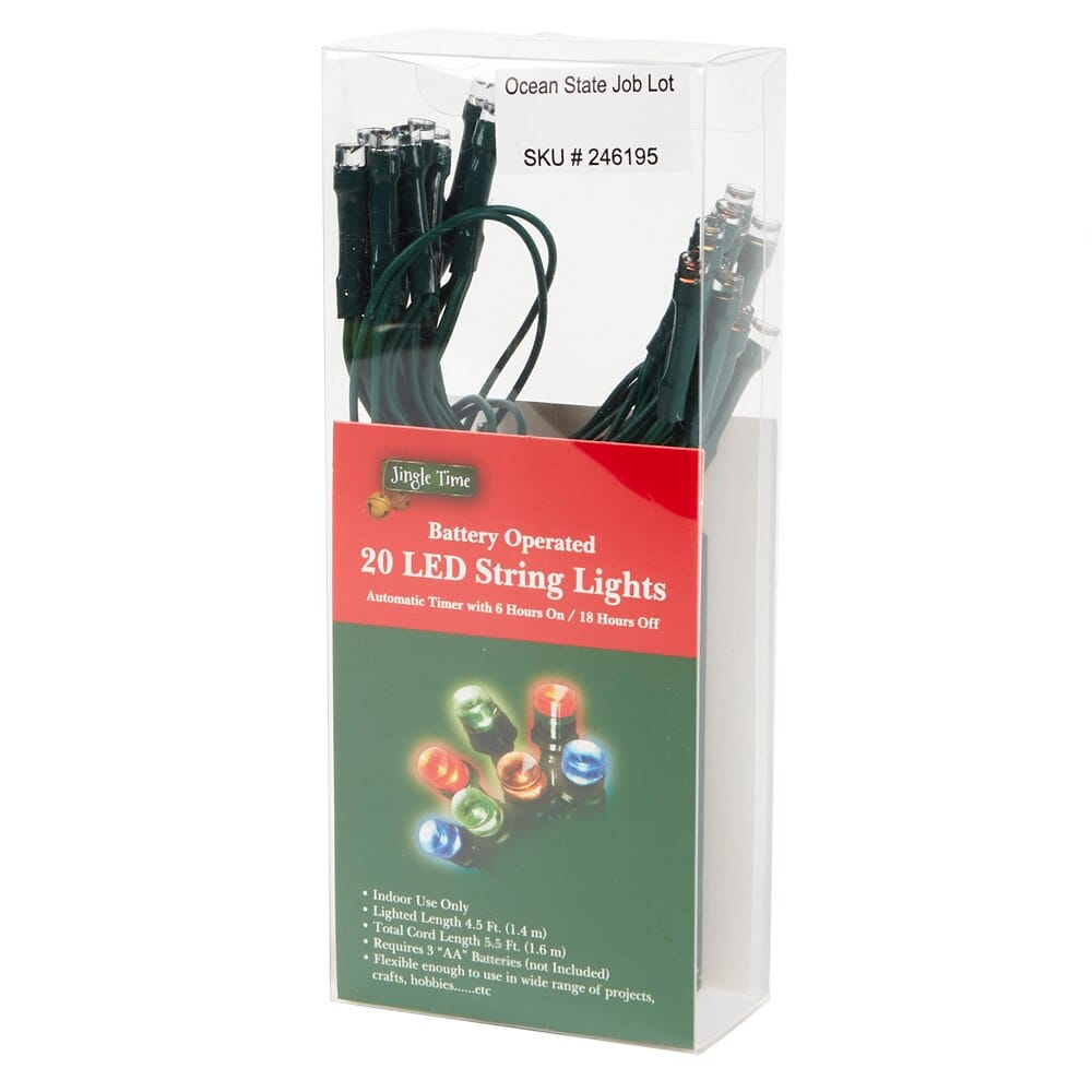 Jingle Time Battery Operated LED String Lights, 4.5'