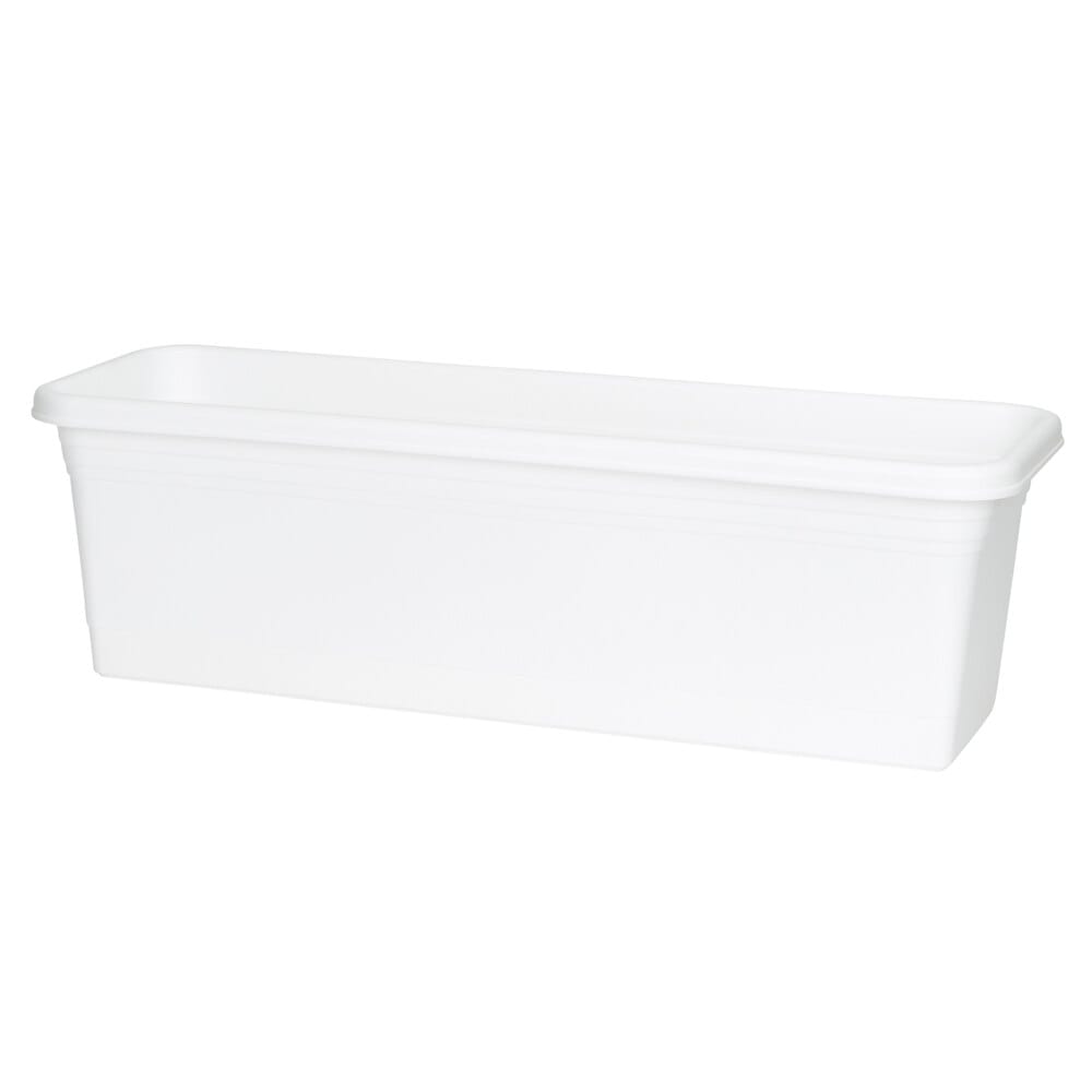 RUGG White Window Box Planter with Saucer, 24"