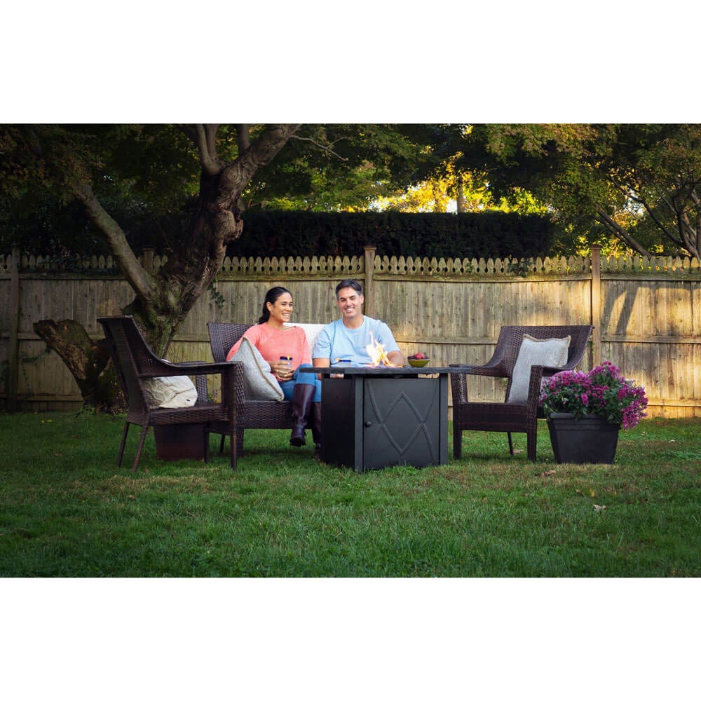 Endless Summer 30" Outdoor Propane Gas Fire Pit, 30,000 BTU, Blue Fireglass