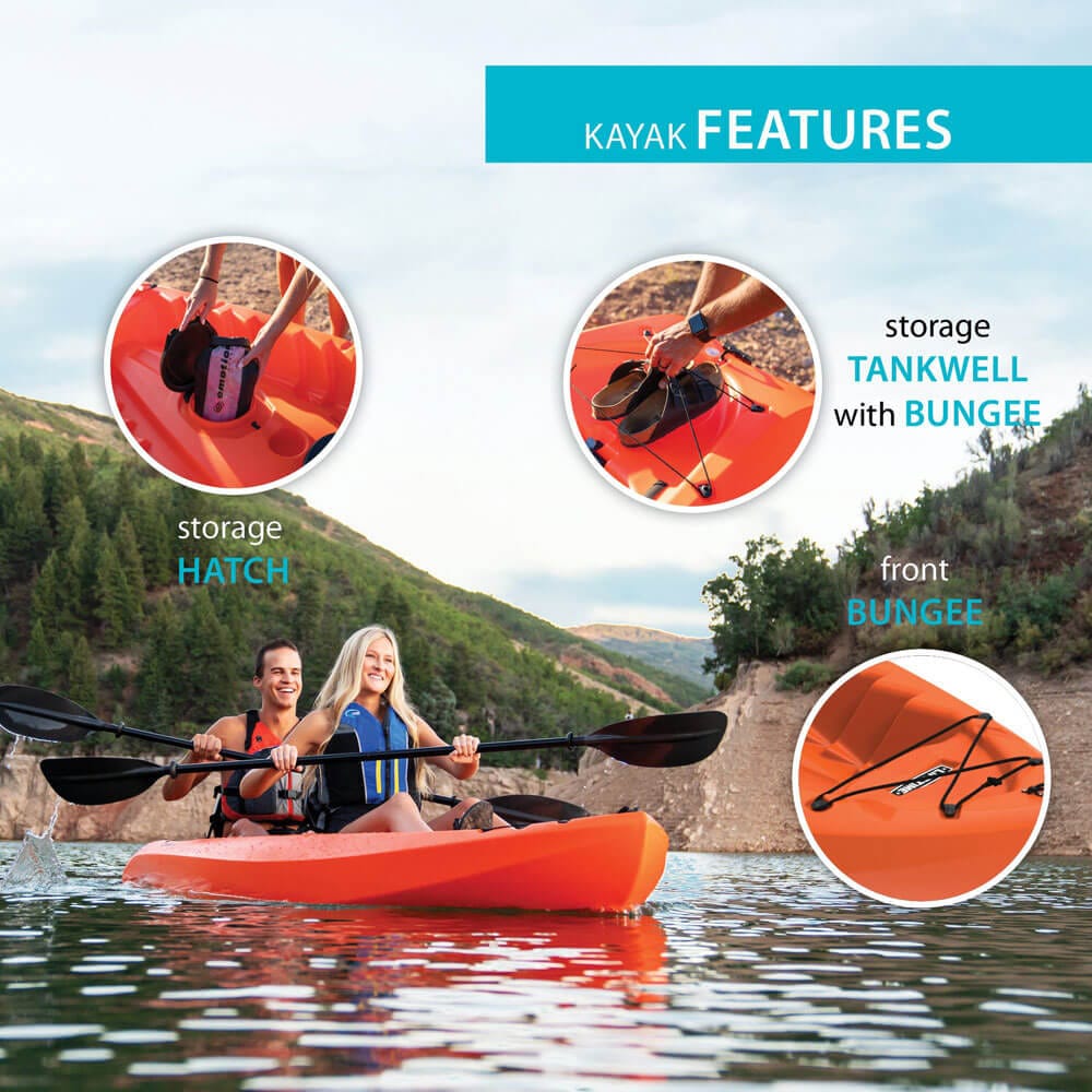Lifetime Kokanee 10'6” Tandem Kayak, Orange