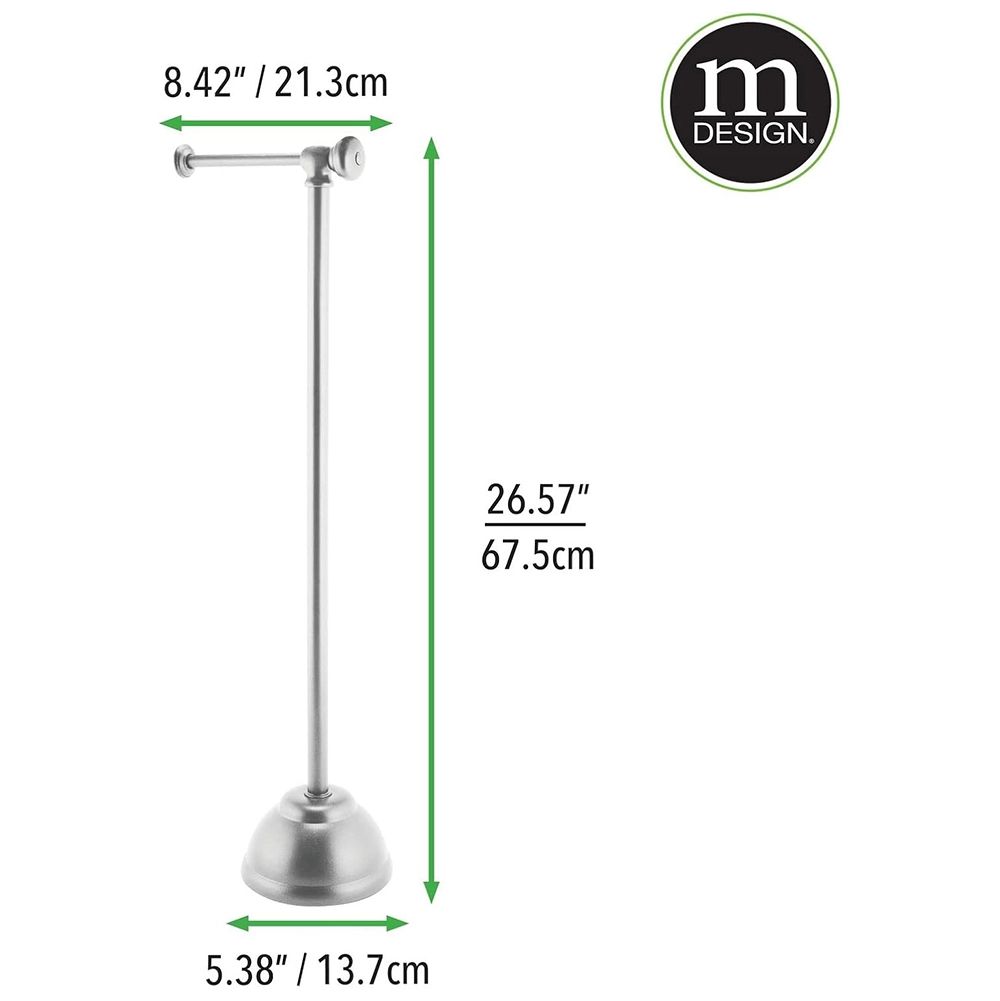 mDesign Toilet Roll Holder, Chrome