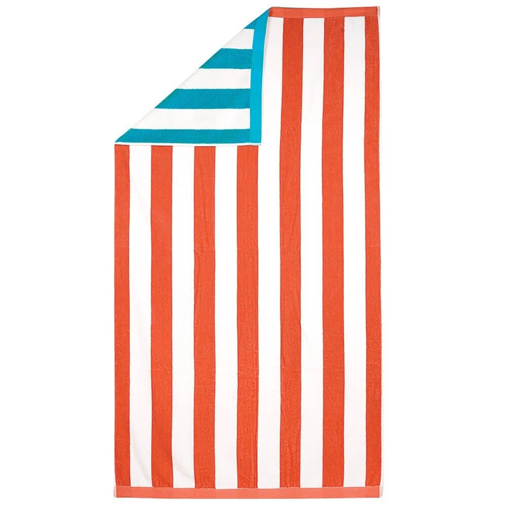 Reversible Stripe Cotton Beach Towel, 34" x 64"