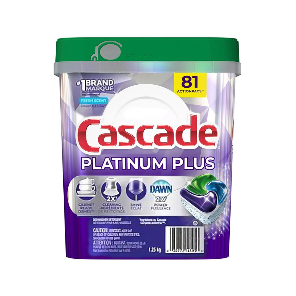 Cascade Platinum Plus Dish Detergent Pacs, 81 Count