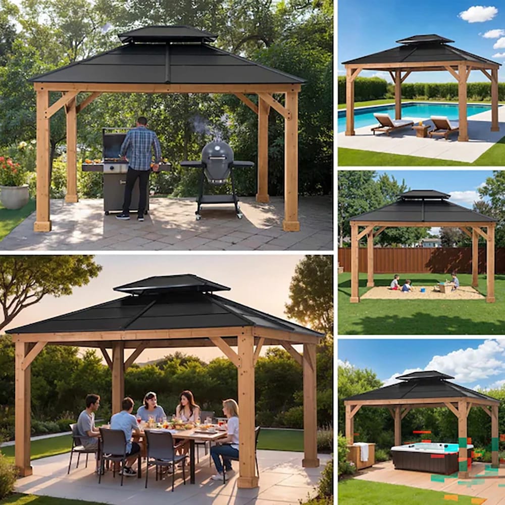 11' x 13' Hardtop Cedar Gazebo