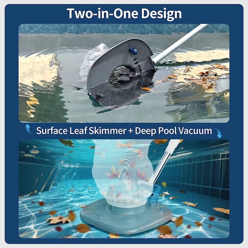 Yousky Cordless Pool Vacuum Cleaner with Telescopic Pole, Gray
