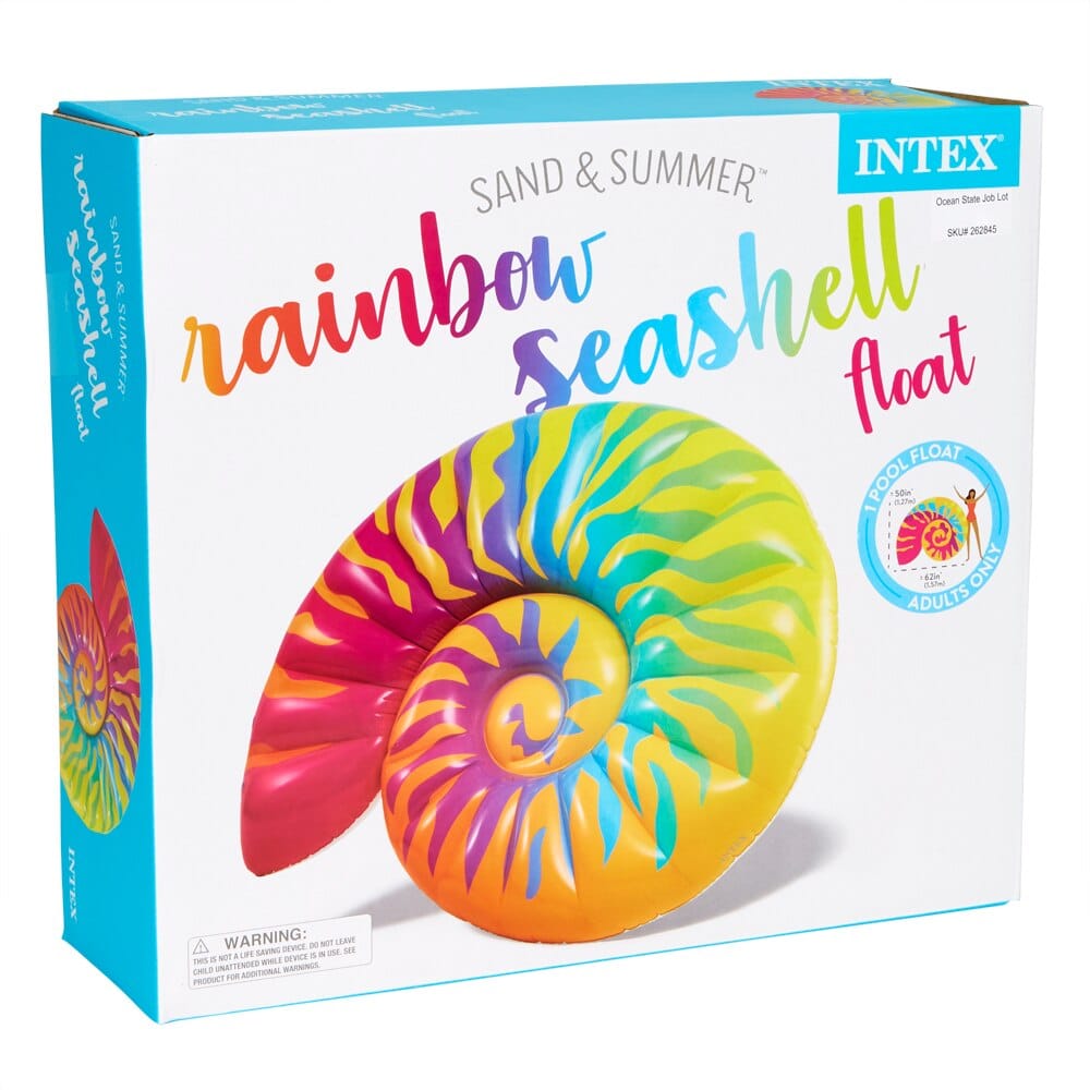 Intex Sand & Summer Rainbow Seashell Pool Float, 50" x 62"