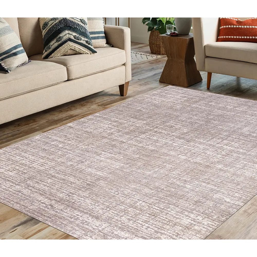 Hazel Collection 9' x 12' Grid Area Rug, Gray, Ivory & Blue