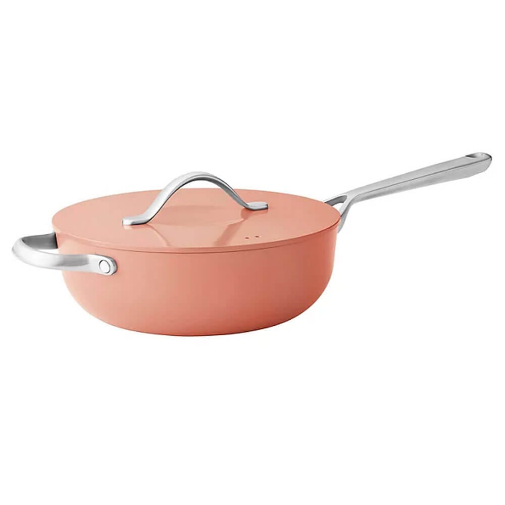 11-Piece Modern Ceramic Cookware Set, Coral