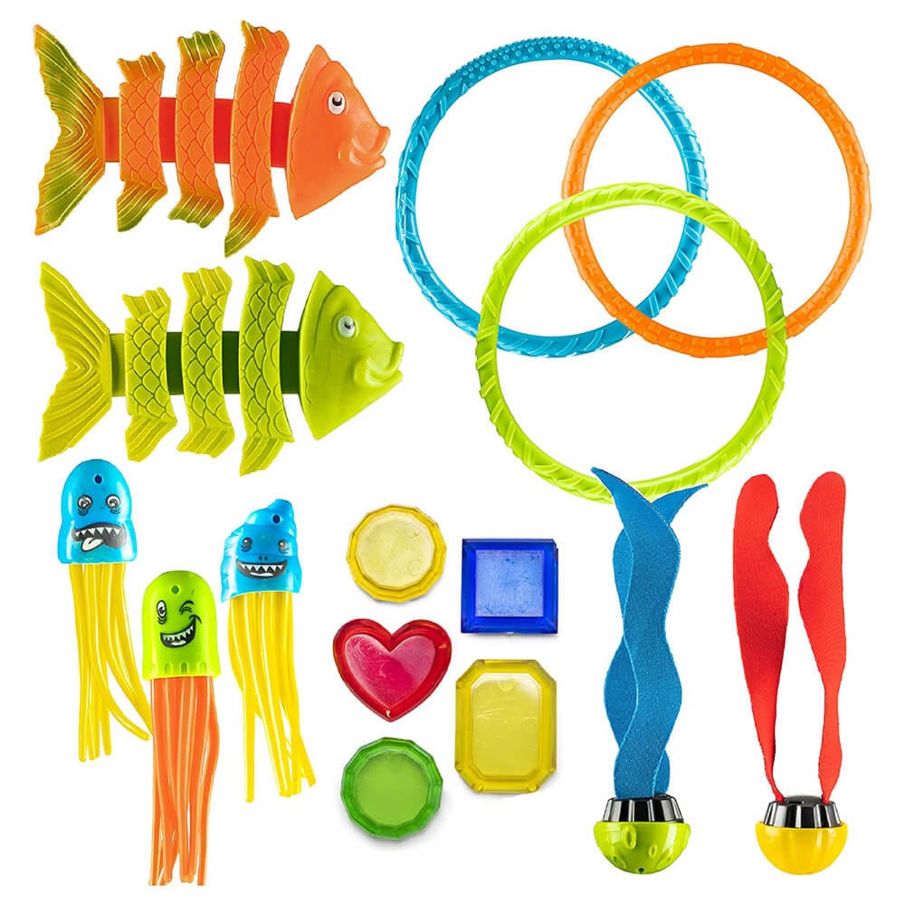 Prextex 15-Piece Pool Diving Toy Set