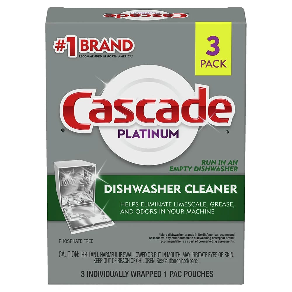 Cascade Platinum Dishwasher Cleaner, 3 Pack