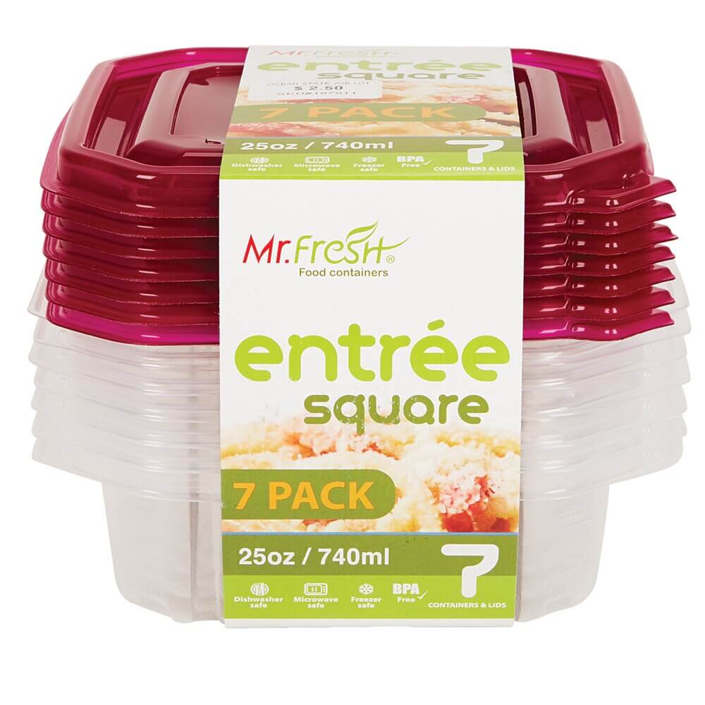 Mr. Fresh Entree Food Storage Container, 7 Count