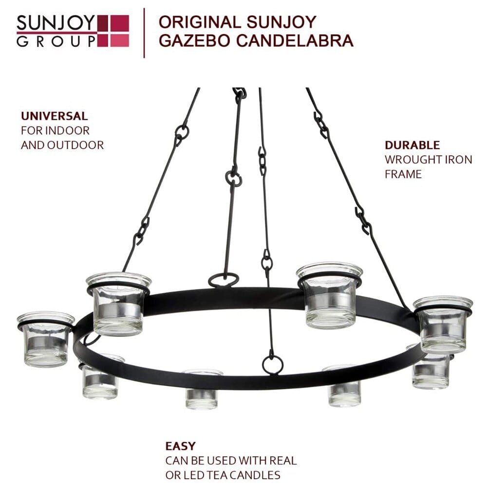 Regency Wrought Iron Gazebo Candelabra