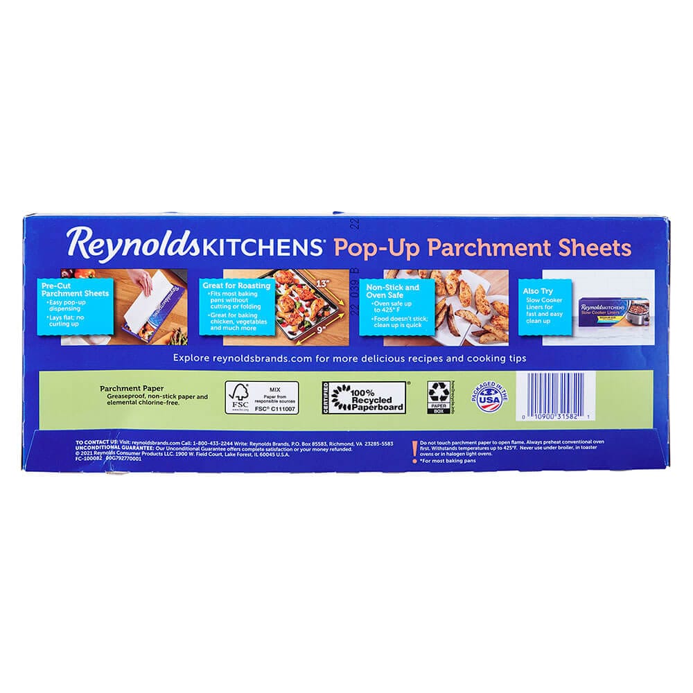 Reynolds Kitchens Pop-Up Parchment Sheets, 30 Count