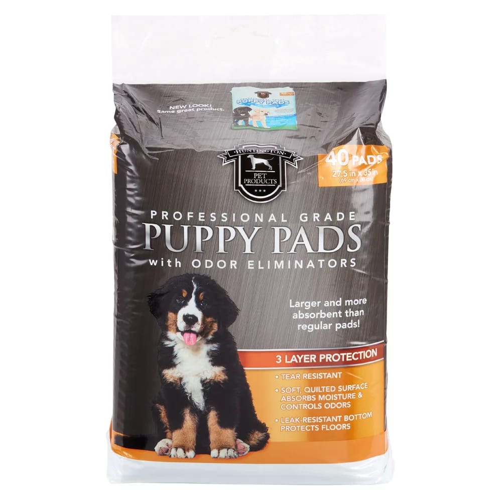 Huntington Pet Products Professional Grade 27.5" x 35" Puppy Pads with Odor Eliminators, 40 Count