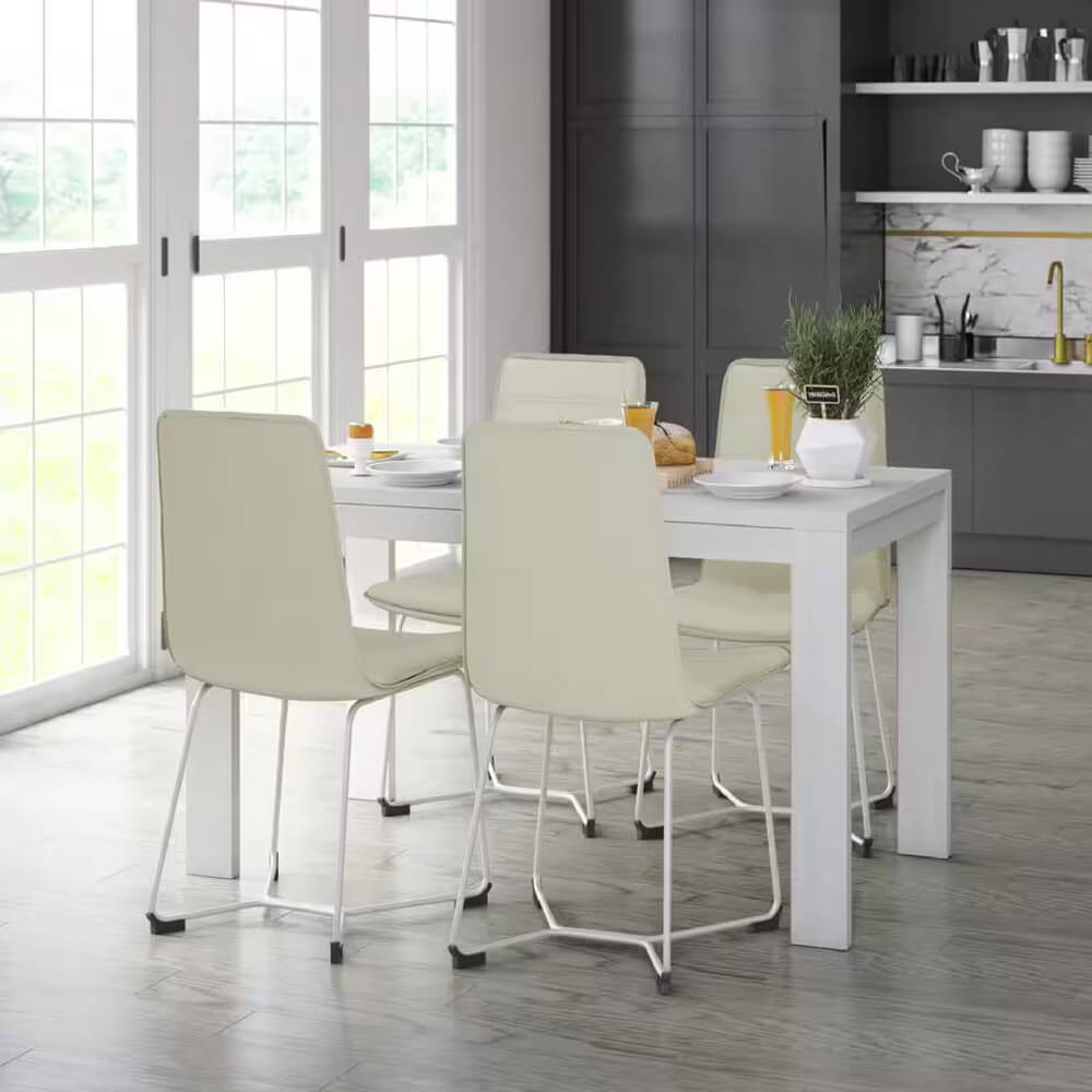 Twin Star Home Rectangular 52" Dining Room Table, Eureka White