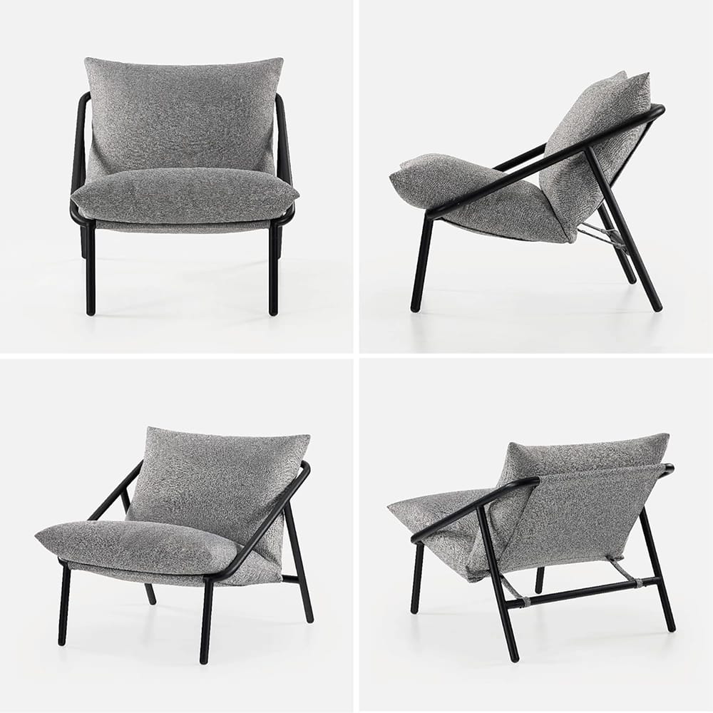 Zinus Ada Sling Chair, Black/Light Gray