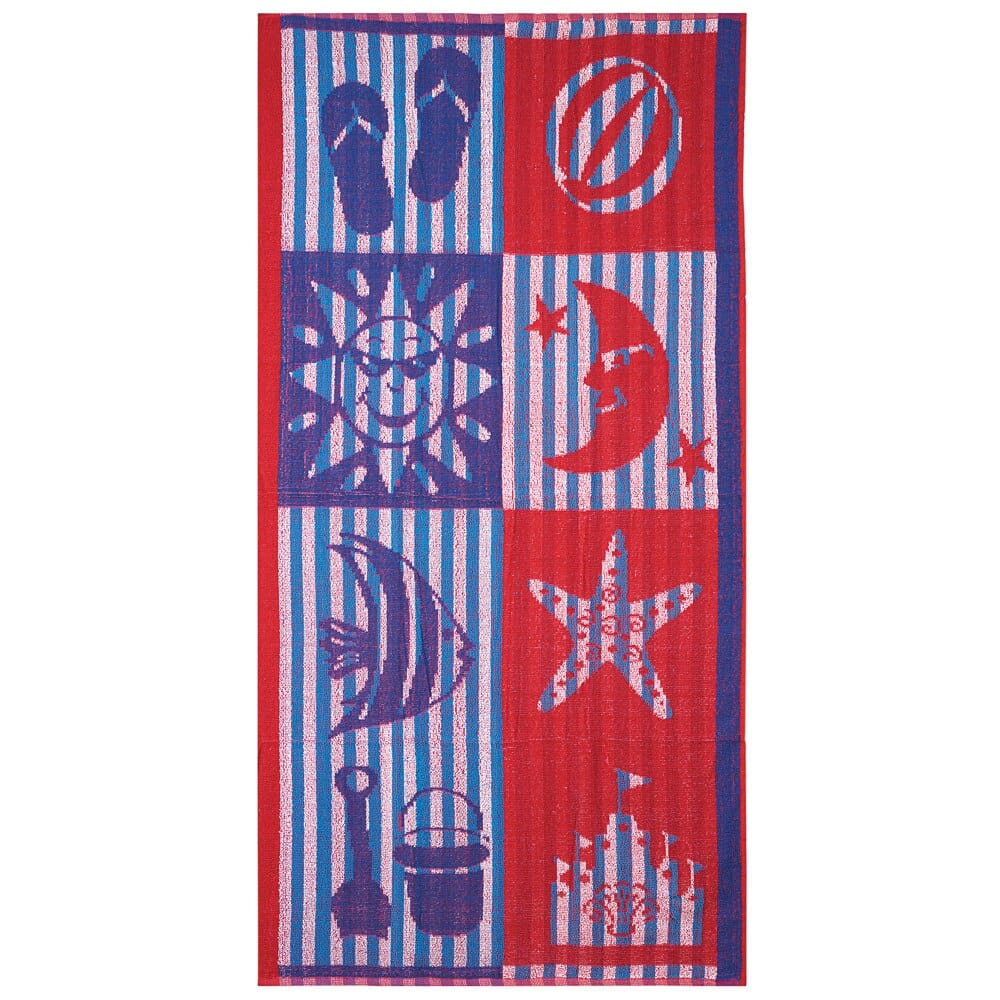 Classic Terry Cotton Beach Towel, 30" x 60"