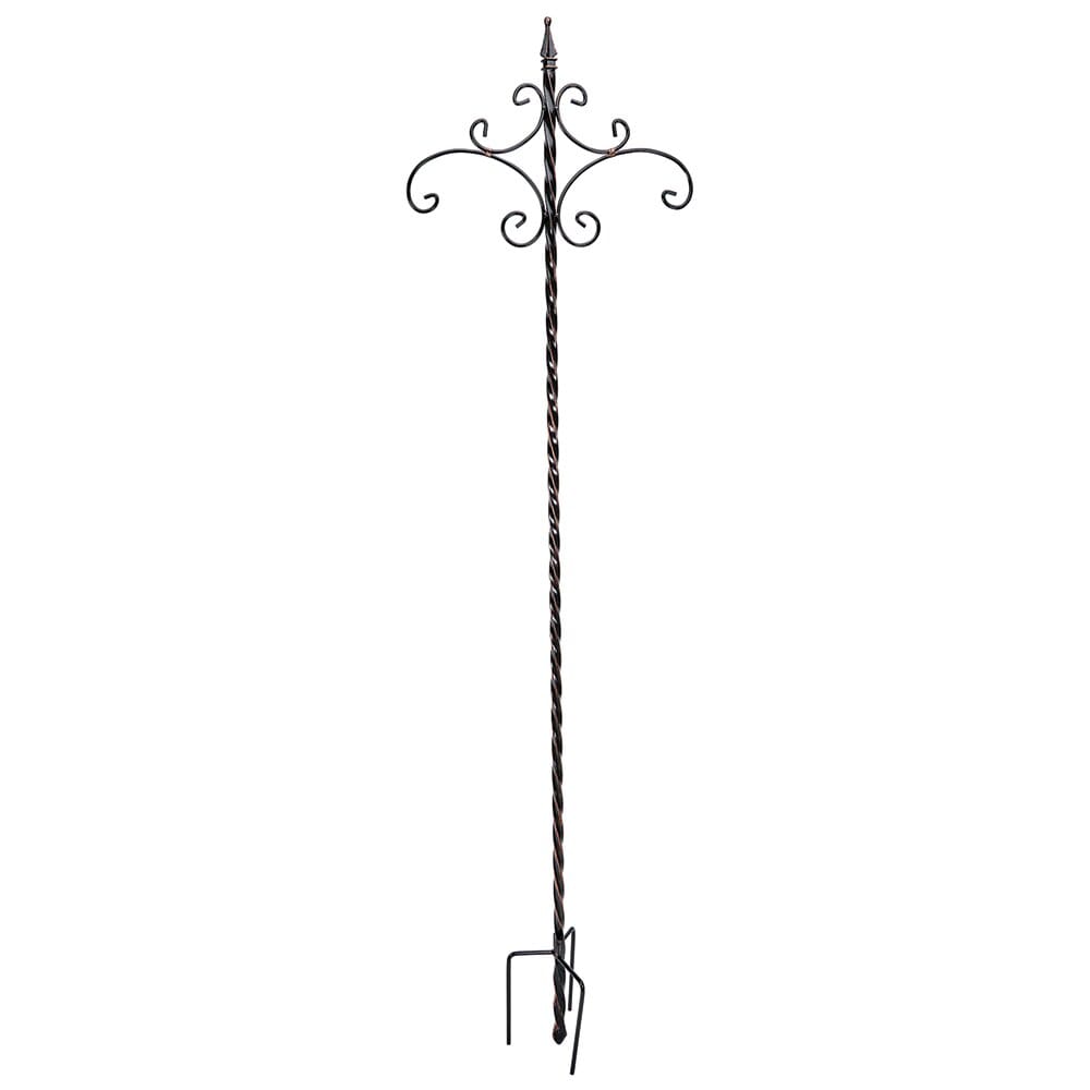 Wrought Iron Decorative Double Shepherd's Hook, 84"