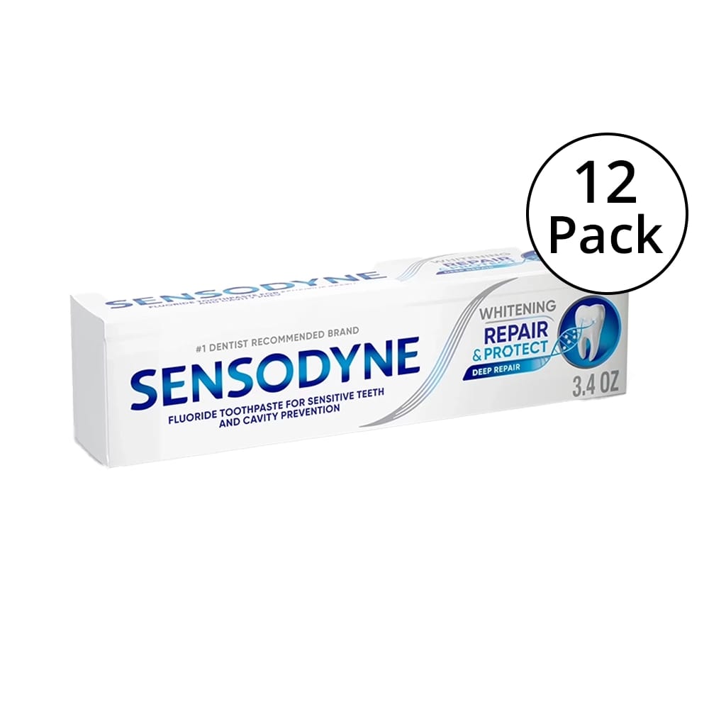 Sensodyne Repair & Protect Deep Repair Whitening Toothpaste, 3.4 oz., 12 Pack