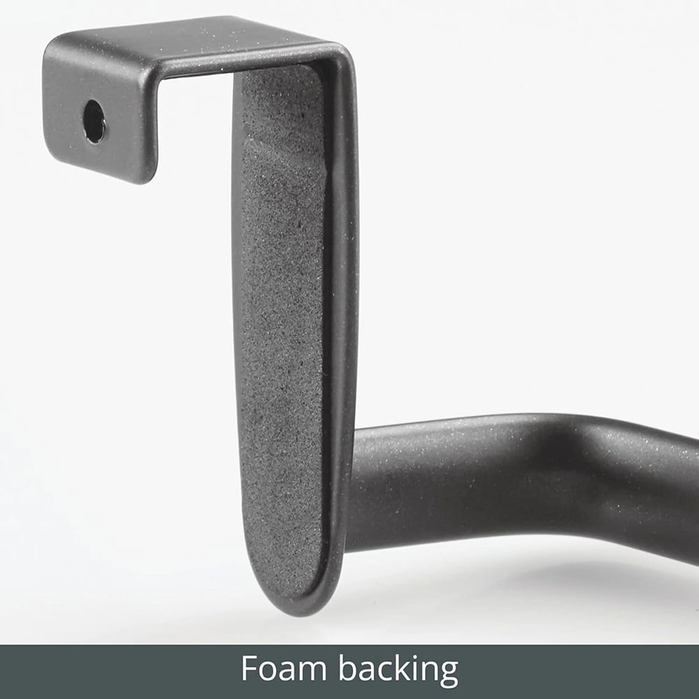 mDesign Over Cabinet Steel Towel Bar Rack, Gray