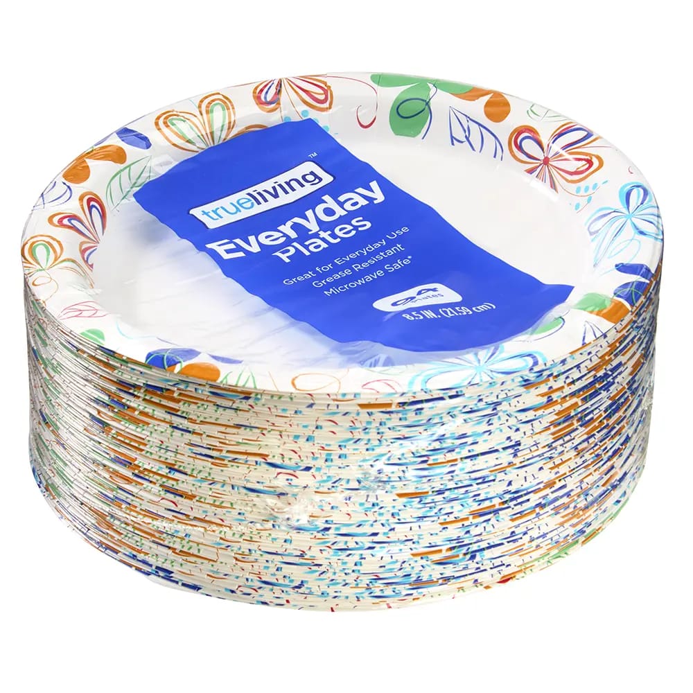 True Living Everyday Paper Plates, 94 ct, 8.5"