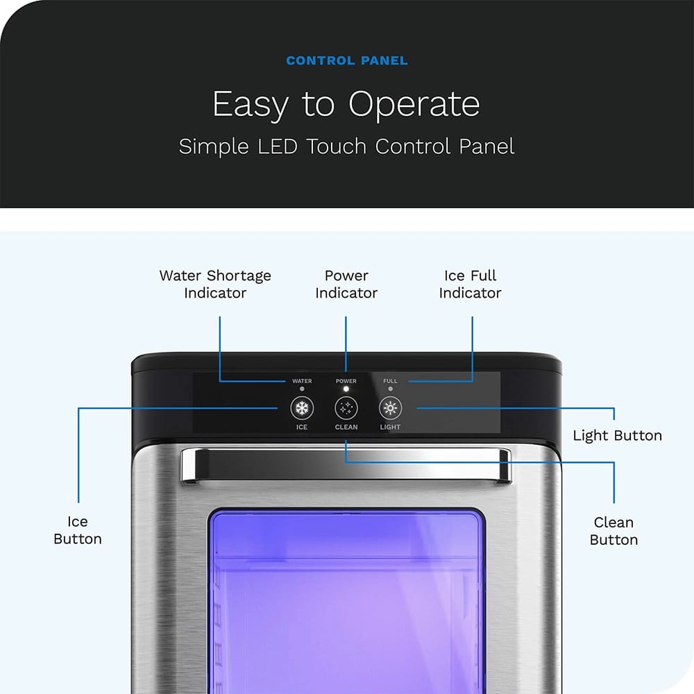 hOmeLabs Countertop Nugget Ice Maker, Gray/Black