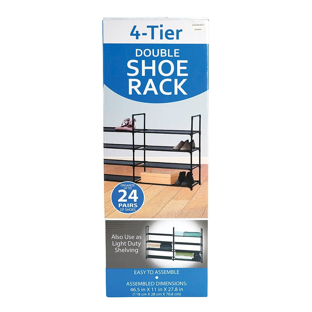 4-Tier Double Shoe Rack