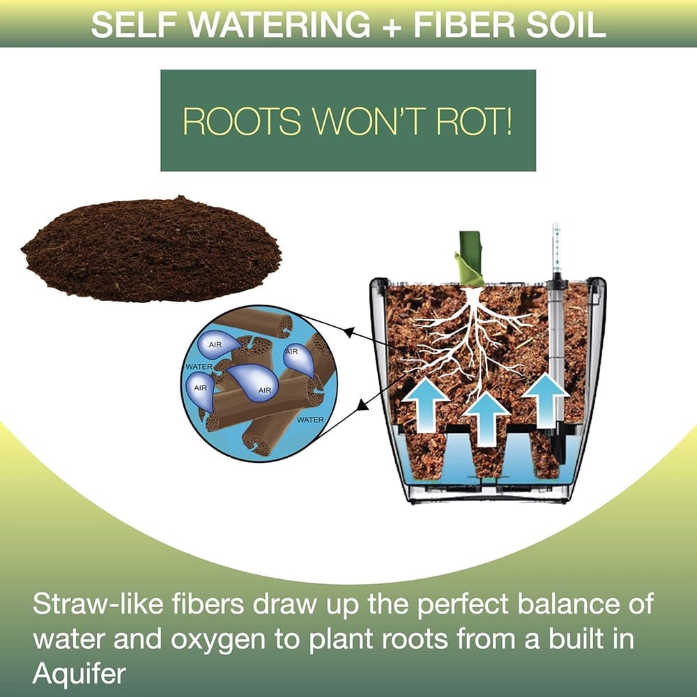 Aquaphoric 7" Self Watering Planter, Charcoal