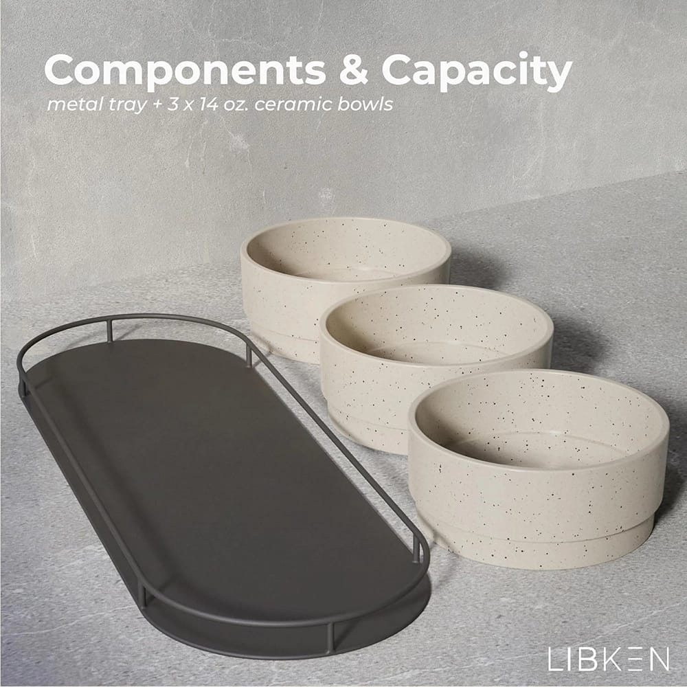 Dip Serving Tray, Black/Beige