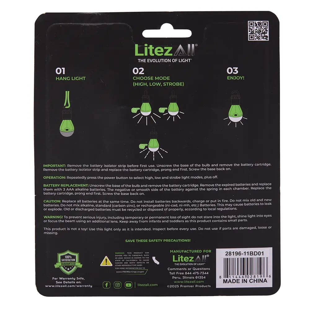 Litez All Hang Bulb, 2 pk