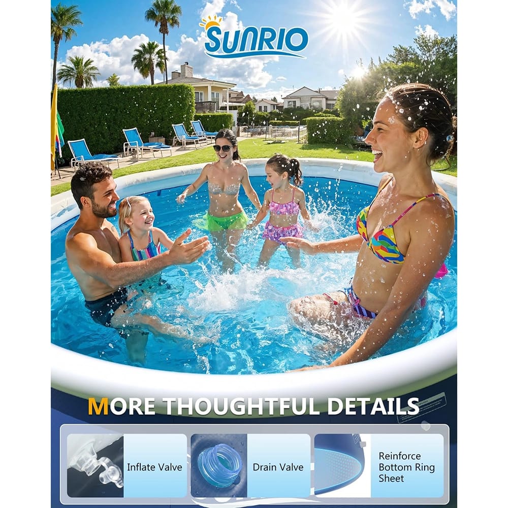 Sunrio 10' Inflatable Top Ring Above Ground Pool