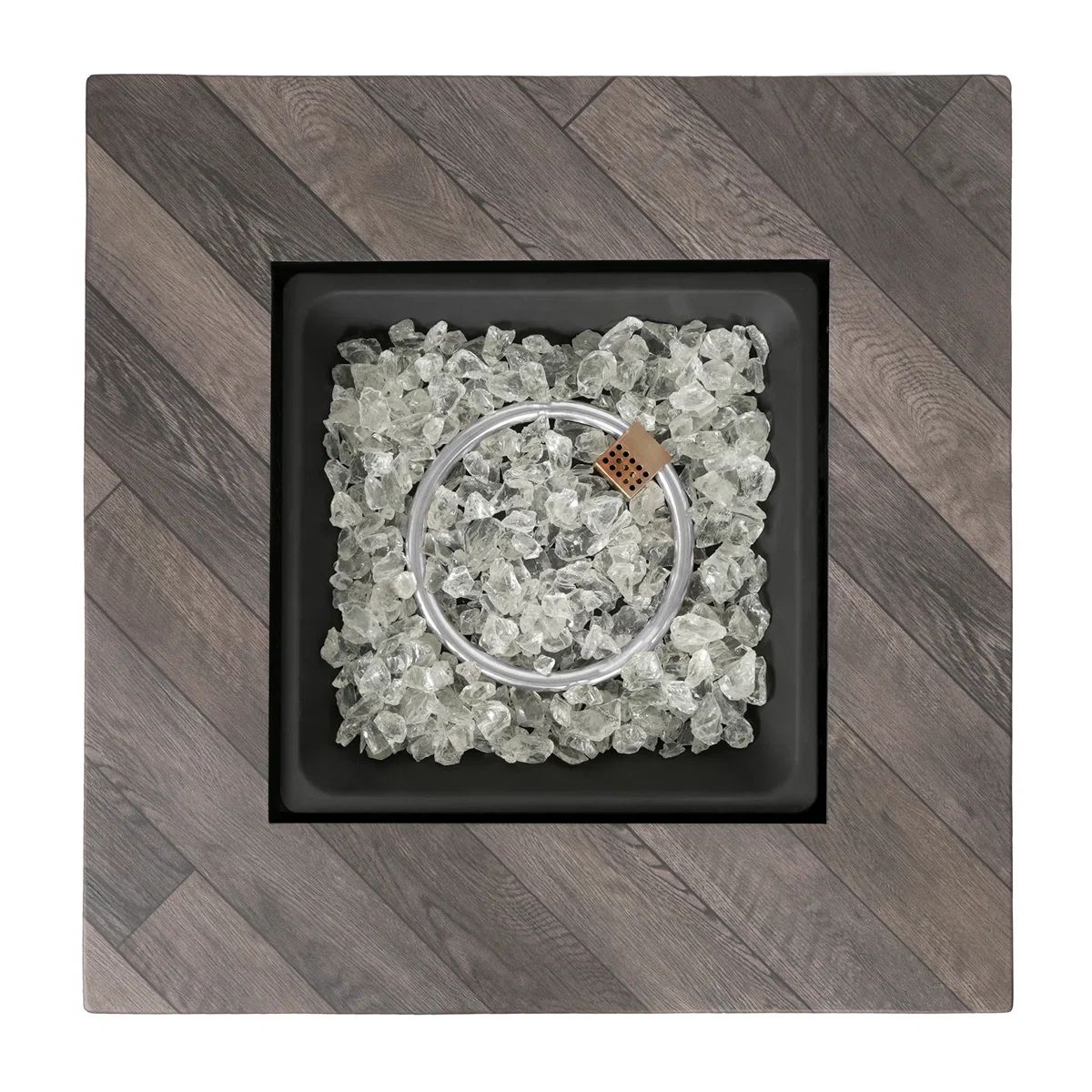 Endless Summer 30" Square LP Gas Fire Pit, 30,000 BTU, White Fireglass