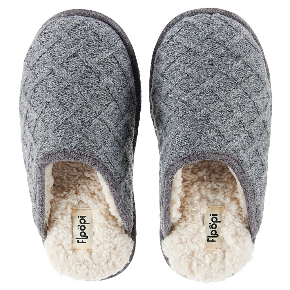 Floopi Women's Gray Lattice Slide-On Slipper